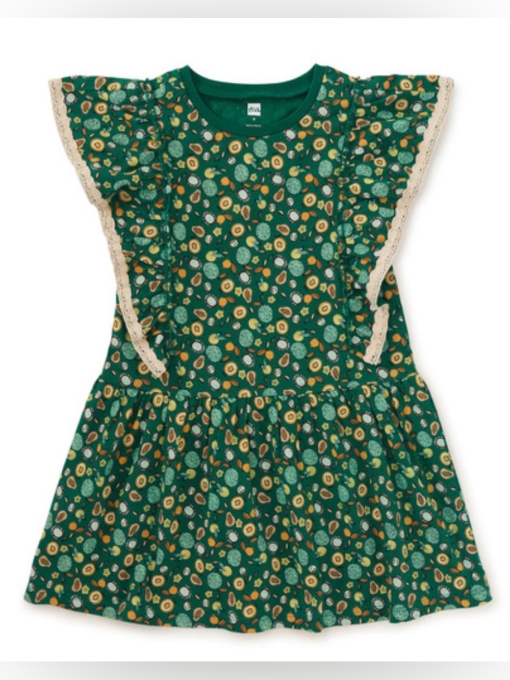 Tea Collection Crochet Trim Ruffle Dress